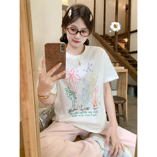 <曾小咸推荐>4.3现货秒杀 ！微信超特价！韩系印花正肩短袖t恤 日常139.99 立减80 秒杀59.99！！ 商品图2