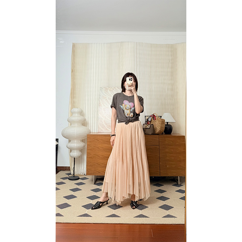 【贝拉推荐】犹抱琵琶 巨美巨仙的纱裙！真丝混纺不规则 压褶长半裙 巨幅摆飘无比逸款 仙女们必入款！