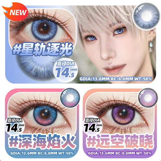 【试戴片】DGUGU日抛② 新品 恶魔吟唱 人鱼之歌/骑士舞曲/心律交响/草莓粉/蜜柑橘/香草绿/月神宫殿/蜜语/盐渍/秘境系列 COS同款 恋与深空 沈星回/秦彻/黎深/祁煜/流萤/辛美尔 显色美瞳 商品图2