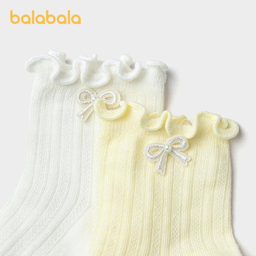 【商场同款】巴拉巴拉宝宝袜子夏新款网眼透气短袜女童甜美两双装 商品图2