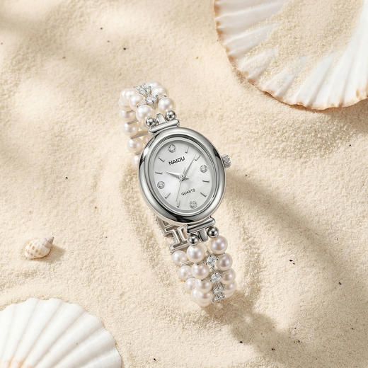 【时尚与优雅并存】Manrey玛芮雅“时空信笺”复古淡水珍珠腕表|淡水珍珠，铜镀金 商品图4