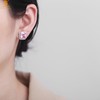 【香港周六福黄金钻石首饰】K铂金CNC彩宝钻石粉色浪漫耳钉 商品缩略图3