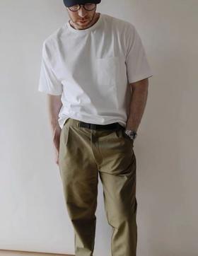 原单，Goldwin Oversized Pocket 纯色宽松口袋小标圆领短袖