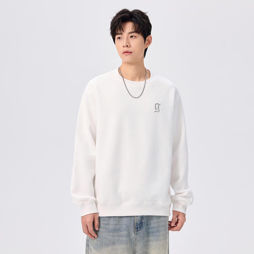 gxgjeans男装圆领卫衣26春款透气亲肤简约百搭校园青少年男士套头卫衣K&C 商品图2