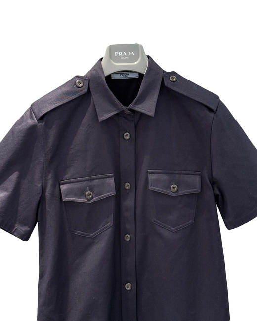 女款棉质肩章短袖衬衫la020 商品图2