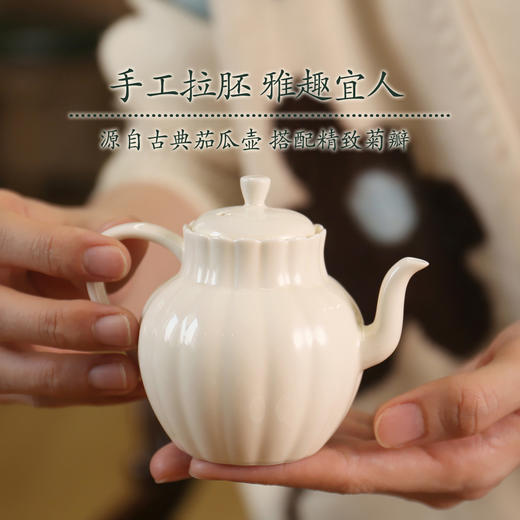 赵小姐的清雅小瓜壶手工泡茶壶家用喝茶壶德化白瓷茶壶手工壶单壶 商品图2