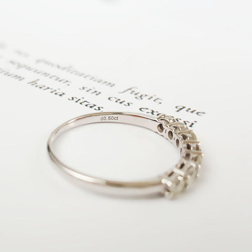 莱绅通灵PT950铂金时尚简约群镶0.50克拉钻石戒指14号（戒圈可改）120326NJS05 商品图6