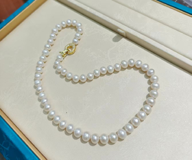 爱迪生正圆微瑕 10-11mm珍珠妈妈链 大方端庄 高性价比 [发：60]