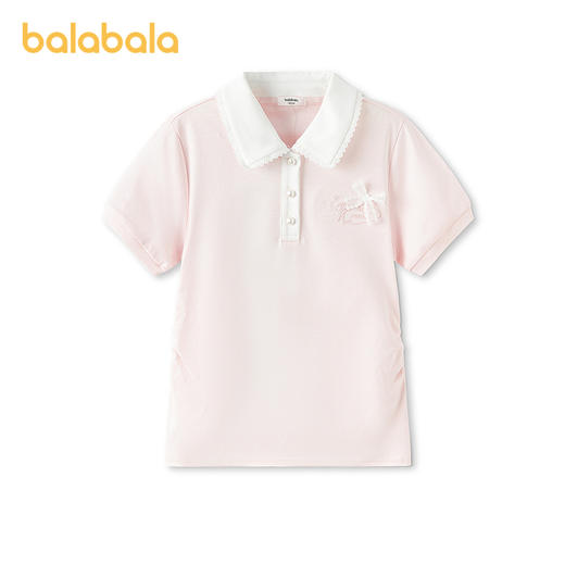 【商场同款】巴拉巴拉童装女童短袖t恤儿童2026新款夏装翻领上衣 商品图0