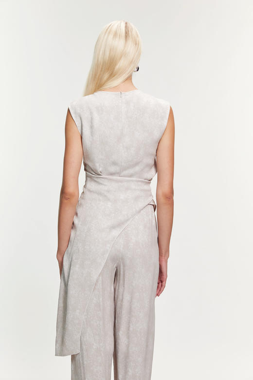 SAFICOO 不对称绑带醋酸无袖衬衣 商品图3