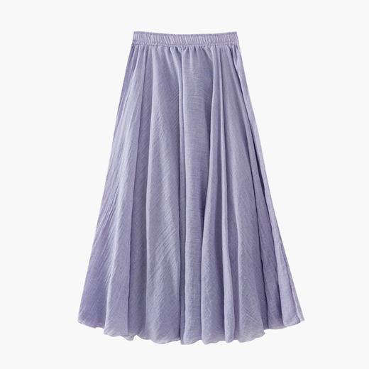 【冰天丝棉麻肌理百褶半身裙】夏季 日韩系垂感休闲大摆A字伞裙长裙  商品图2