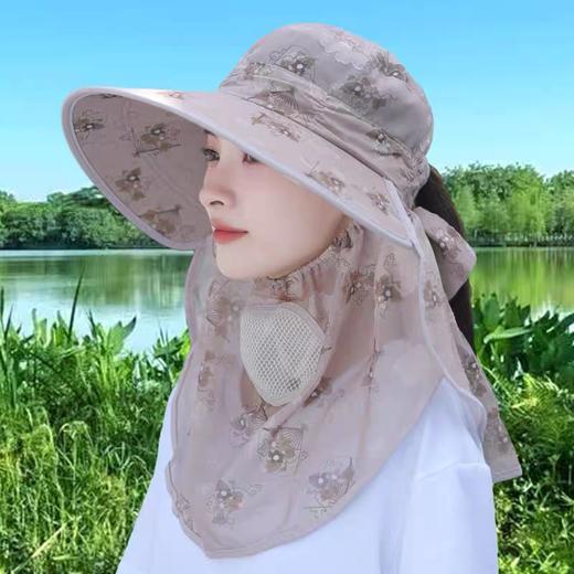 【透气不闷！全面防晒】2026新款女士夏季薄款防晒帽遮脸大檐采茶凉帽骑车防紫外线太阳帽。xb 商品图3