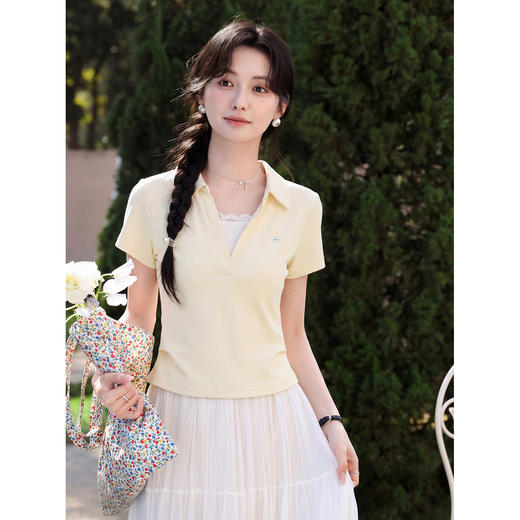 鹿向南【0405/20:00新品前1小时7折限量100件】黄色T恤 商品图1