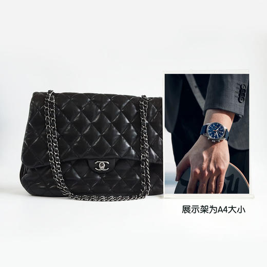 【95新】CHANEL香奈儿大号黑银羊皮机场包CF链条包单肩包中性款300326NJS07 商品图10