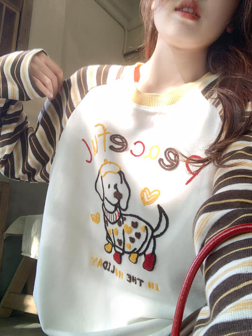 <曾小咸推荐>4.3现货秒杀 ！微信超特价！韩系小狗植绒t恤 日常199.99 立减120 秒杀79.99！！ 商品图7