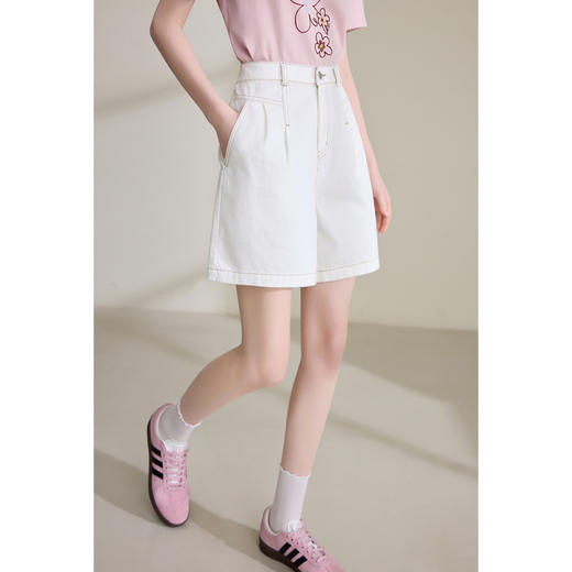 【百图lulu定制】【魔仙短裤】遮肉显瘦 明线层次感 牛仔短裤 商品图4