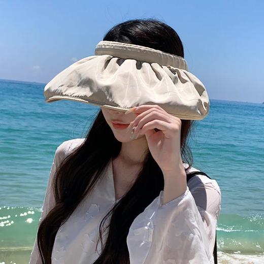 防晒遮阳帽贝壳帽渔夫沙滩帽防紫外线遮脸空顶运动太阳帽调节发箍★娃娃优选 商品图3