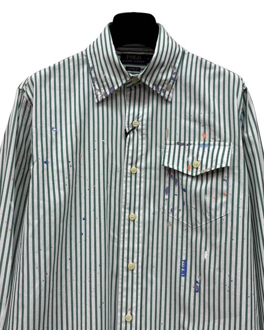 中性款条纹泼墨长袖衬衫lv 商品图2