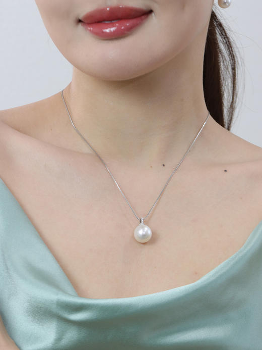 【日本溯源之旅】18k金澳白珍珠钻石吊坠14-15mm 钻石分数:0.07ct（展会产品拍下后不支持7天无理由退换货） 商品图2