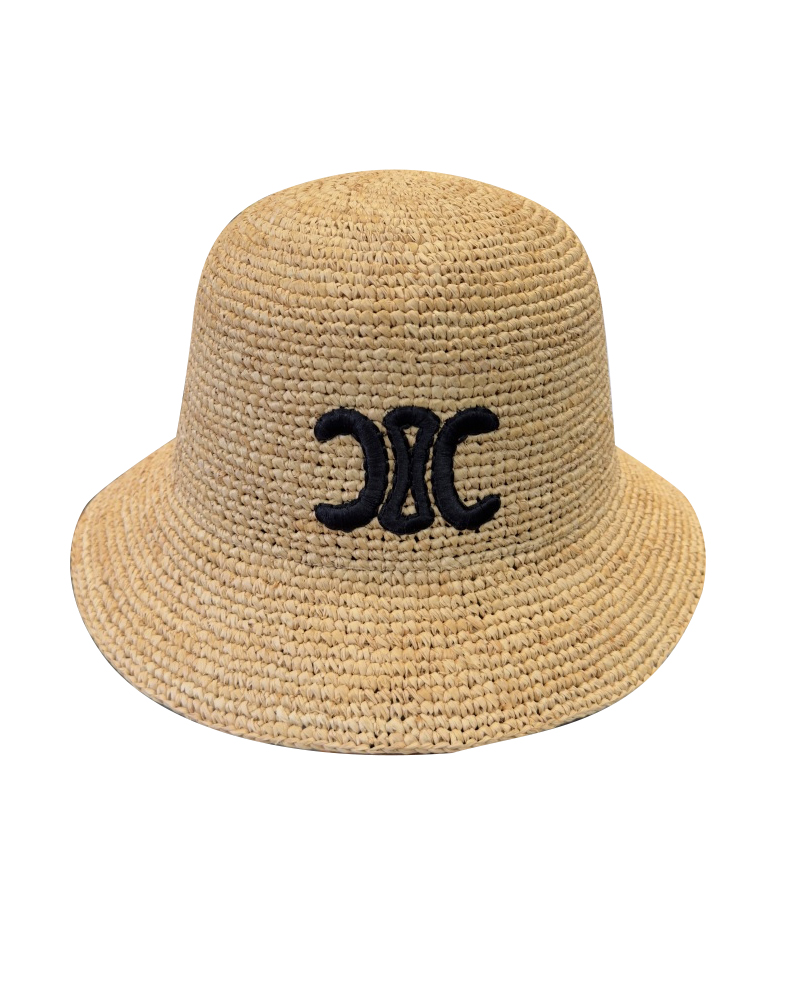 刺绣logo拉菲草帽zh008