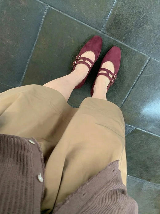 三色复古双带内增高玛丽珍小跟鞋 商品图10