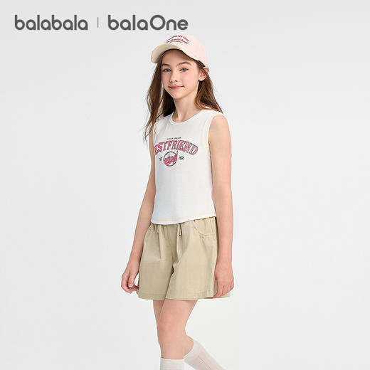 巴拉巴拉女童背心儿童大童无袖t恤2026新款夏学院风舒适百搭时尚 商品图2