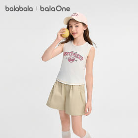 巴拉巴拉女童背心儿童大童无袖t恤2026新款夏学院风舒适百搭时尚