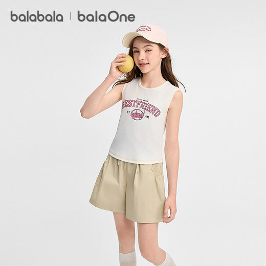 巴拉巴拉女童背心儿童大童无袖t恤2026新款夏学院风舒适百搭时尚 商品图0