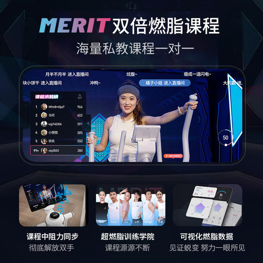 麦瑞克小鲸鱼后驱家用椭圆机 磁控静音运动椭圆仪小型健身器材MR-E11W1 商品图3