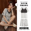 夏季新款带胸垫睡衣女士短袖短裤韩系波点宽松圆领纯色家居服套装 商品缩略图3