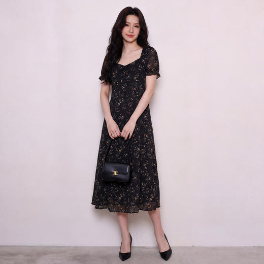 奢姿大码女装2026夏装碎花方领连衣裙泡泡袖胖妹妹减龄法式长裙9962832256 商品图2