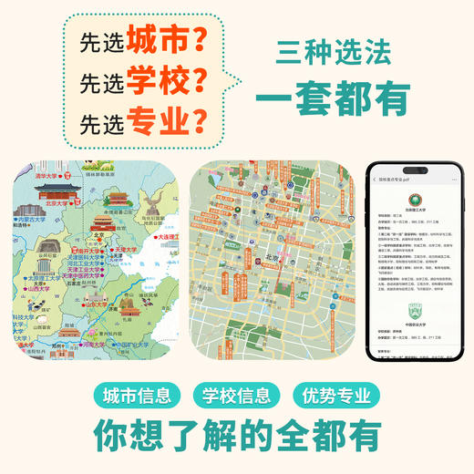 北斗《中国主要大学地图》 | 一图看清全国及区域高校分布、直观又高效、重点院校报考信息、一站式查阅 、附赠优势高校+“优势学科”名录 商品图1