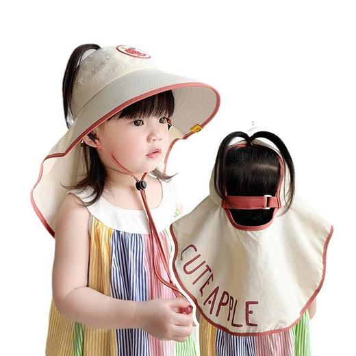 宝宝防晒帽子夏季遮阳防紫外线披肩护脖帽男女宝宝可爱大檐空顶帽8个月-4岁 商品图4