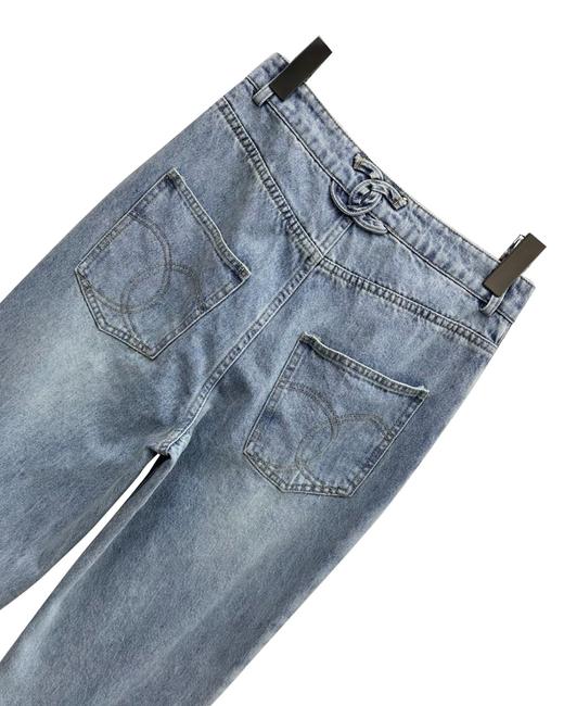 女款高腰直筒牛仔裤长裤la025 商品图2