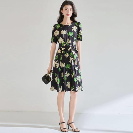 「高货sh」全新升级【铂金会员257/天猫349/差价92】(04548)洛诗琳法式轻奢优雅印花连衣裙2026新款收腰显瘦A字茶歇裙 商品图4