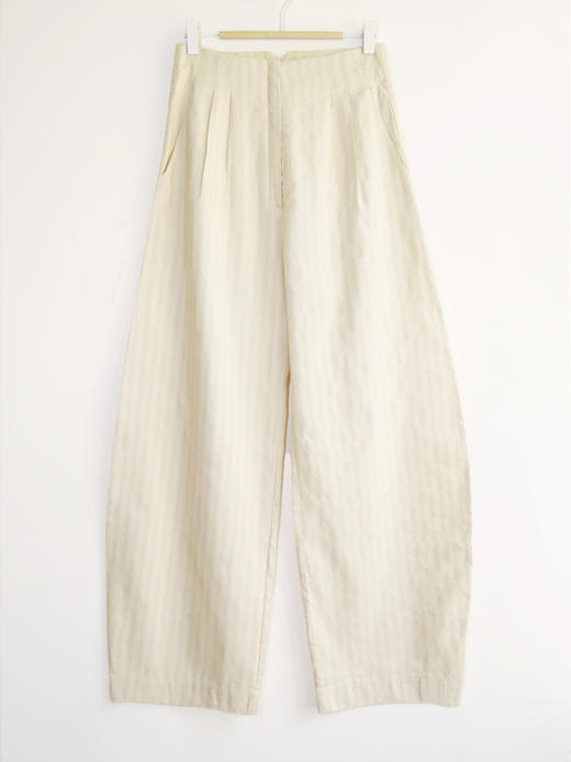 丝麻高腰条纹香蕉裤 商品图4