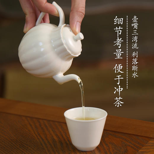 赵小姐的清雅小瓜壶手工泡茶壶家用喝茶壶德化白瓷茶壶手工壶单壶 商品图3