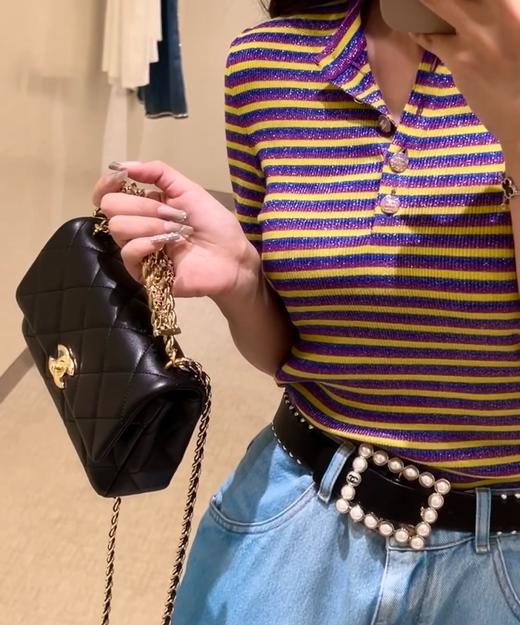 女款修身条纹针织上衣ji025 商品图1