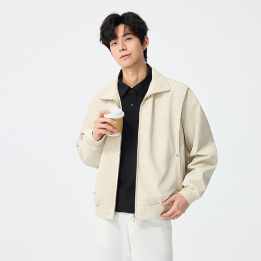 gxgjeans男装【PU】男士翻领夹克26春款纯色时尚潮流百搭宽松青少年外套K&C 商品图2