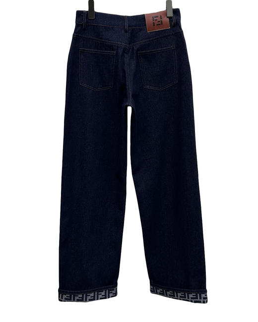 女款翻折牛仔裤长裤la011 商品图1