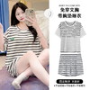 夏季新款带胸垫睡衣女士短袖短裤韩系波点宽松圆领纯色家居服套装 商品缩略图2