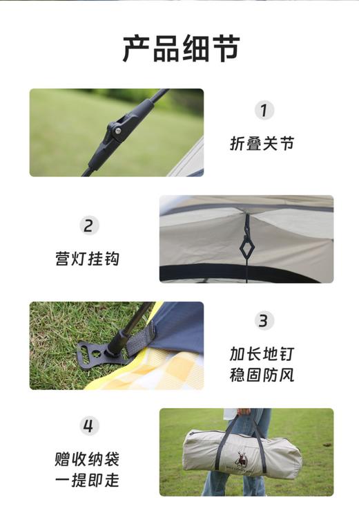 徽羚羊 云雾 帐篷  210D 220*220cm 流沙金 商品图2