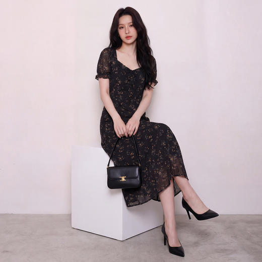 奢姿大码女装2026夏装碎花方领连衣裙泡泡袖胖妹妹减龄法式长裙9962832256 商品图4