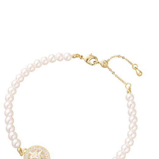 三彩2026新款八芒星珍珠手链轻奢精致简约个性通勤约会小众可调节 商品图4