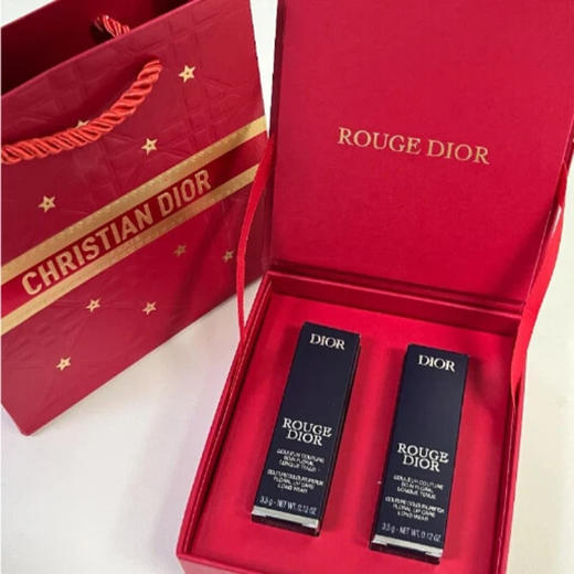 限量出完【送礼袋】Dior迪奥烈艳蓝金 磁铁款口红3.5g*2支 两件套礼盒（丝绒720+丝绒999） 香港直邮 商品图6