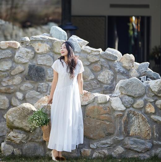 【林栖设计小店】手工系带|温柔花边百搭多色婴儿棉2026夏新款绣花连衣裙 商品图6