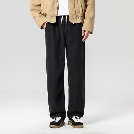 gxgjeans男装【灯芯绒】男士直筒休闲裤26春款纯色系带百搭校园通勤长裤男K&C 商品图2