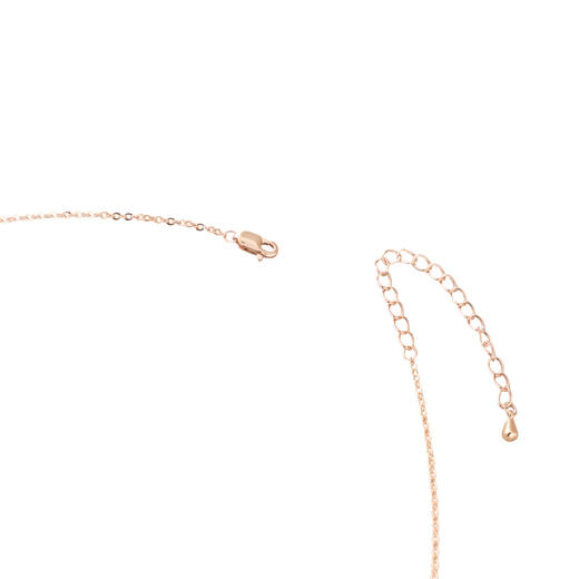 三彩2026新款玫瑰金四叶草海棠纹吊坠项链轻奢锆石法式幸运温柔女 商品图4