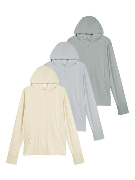 【满2件/99元】【秀黛】时尚凉感合体款皮肤衣凉感透气加网眼帽后发洞防晒衣外套W2778004T【门店同款】 商品图0