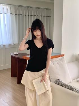 巨显瘦🔥含绵羊毛的神仙针织衫！【NECHEER柏奥玛春夏季V领短袖针织衫2605】，12 色任选闭眼搭✨ 精心配比🌿